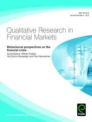 cover image of Qualitative Research in Financial Markets, Volume 2, Issue 1